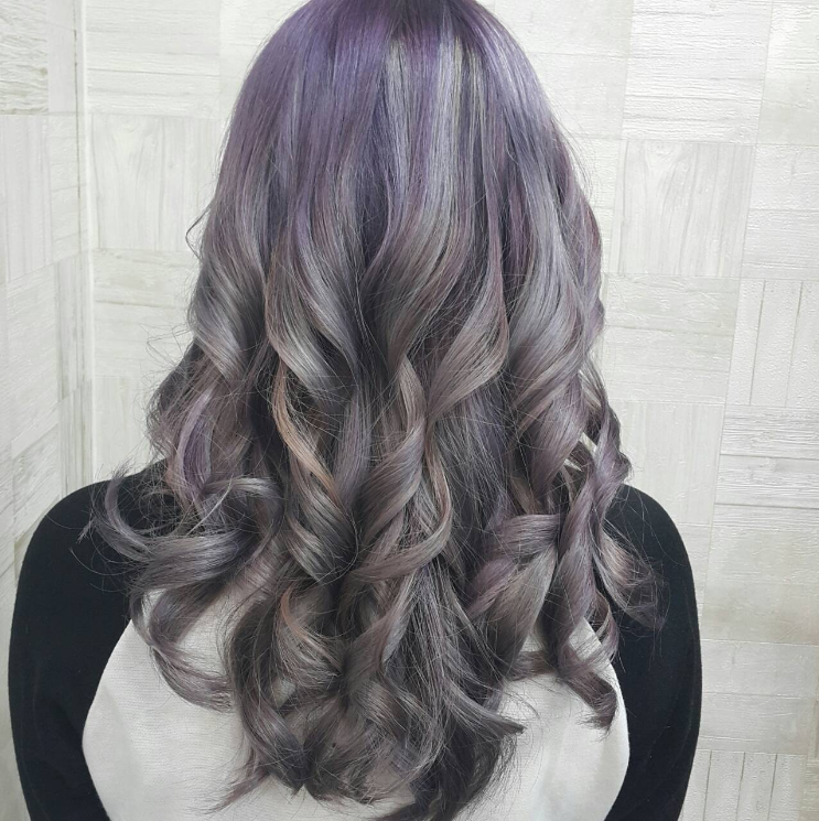  日式威廉_女_髮型設計_霧灰藍色系挑染髮_日韓流行髮型_2017流行髮型