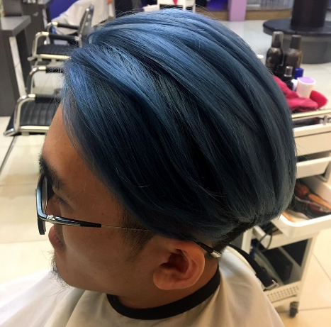 日式威廉_男_髮型設計_藍色系染髮_日韓流行髮型_2017流行髮型